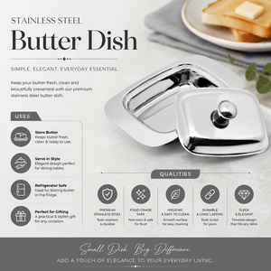 Wholesale Stainless Steel Butter Dish With Lid Metal Butter Keeper Covered Butter Container For <b>Kitchen</b> Countertop <b>Storage</b> - Product Image 3