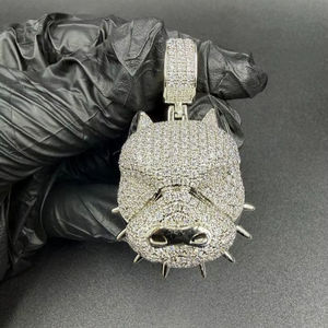 Colgante de Cabeza de Cocodrilo en Plata 925 con Microincrustaciones de Diamantes, Estilo Hiphop, Amuleto con Temática Animal para Hombre - Product Image 1