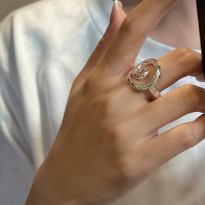 Bague en argent sterling S925, style coréen, design de niche, tendance, modèle simple, la même que celle des blogueuses INS - Product Image 3