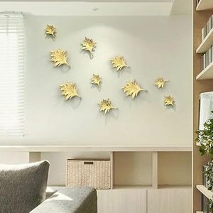 Metal <b>Leaf</b> <b>Wall</b> Art <b>Decorative</b> Hanging Accents Minimalist Floral Botanical Design Removable Multi Piece Package - Product Image 2