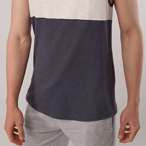 Débardeur tricoté color-block pour homme, col rond, sans manches, design uni, en coton respirant, décontracté, pour la gym - Product Image 3