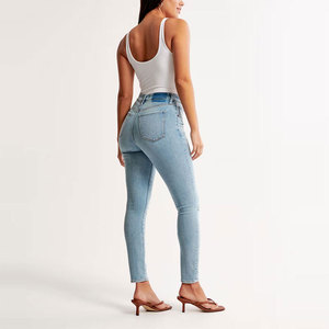 Female Slim Fit Jeans Pants New Latest Vintage Style Premium Quality Casual Stone Washed Distressed Denim Pants - Product Image 5