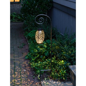 Farol de Jardín con Gancho de Pastor, Estaca Decorativa de Metal, Luz para Camino Exterior, Acento de Paisaje, Decoración para Patio - Product Image 3