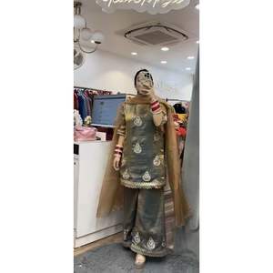 Ensemble de costume de soirée pour femmes de marque, haut élégant, palazzo, dupatta - Product Image 5