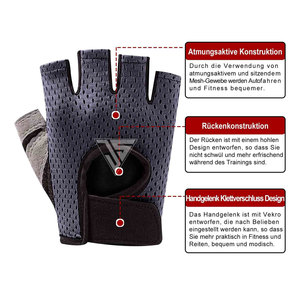 Guantes de ciclismo de medio dedo de alta calidad, transpirables y cómodos, hechos de tela de malla, protección de palma de piel sintética para ciclismo - Product Image 2