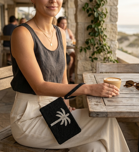 Pochette à Monnaie Brodée de Perles Motif Palmier Faite à la Main, Style Personnalisable, Vente Chaude à Prix de Gros pour Boutiques et Magasins - Product Image 4