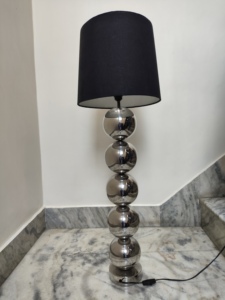 <b>Black</b> Nickel Plated LED Floor Lamp with Drum <b>Shade</b> Modern Design for Bedroom Decoration Warm White Residential <b>Lighting</b> - Product Image 3