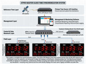 NTP Server Network Time Synchronization System for Industrial & Facility | 14-Digit <b>LED</b> Master <b>Clock</b> System OEM Available - Product Image 6