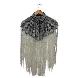 2026 High Quality Embellished Rhinestone Beaded Mesh <b>Cape</b> Dress <b>Women</b> Fashion Vintage Breathable Party 100% Cotton Cloth - Product Image 1