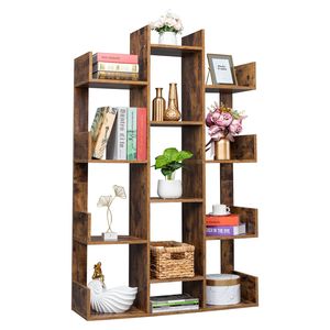 Libreria Moderna a 12 Ripiani a Forma di Albero per Casa, Ufficio e Hotel, Espositore per CD, Dischi e Libri con Elegante Design 'Vi' - Product Image 4