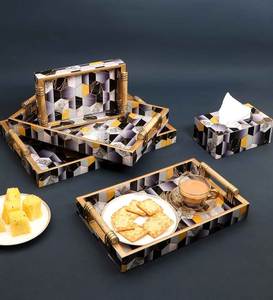 ถาดเคลือบเงาตกแต่งระดับพรีเมียม ถาดโชว์งานฝีมือสำหรับห้องนั่งเล่น โต๊ะอาหาร ห้องครัว ของตกแต่งบ้าน - Product Image 5