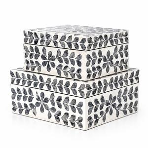 Caja de Joyería con Incrustaciones de Resina Blanca y Negra, con Tapa de Madera, Porta Papel Decorativo para el Hogar, Hotel, Baño, Caja de Joyería con Tapa para Regalo - Product Image 6