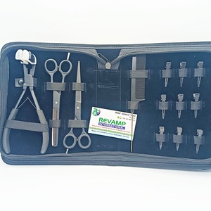 Kit Profesional de Herramientas para Extensiones de Cabello de Acero Inoxidable Color Negro, Pinzas para Cinta Adhesiva, Tijeras de Recorte, Clips y Peine - Product Image 4