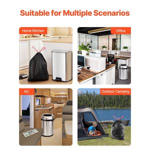 ถุงขยะแบบมีเชือกผูก ขนาด 30 แกลลอน หนาพิเศษ ทนทาน 50 ใบ  สำหรับครัวเรือน  นำกลับมาใช้ใหม่ได้  ของใช้จำเป็นในครัวเรือน - Product Image 6