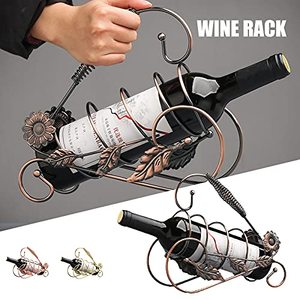 Porte-bouteille à vin en métal pour une bouteille, support à vin de table, rangement décoratif pour vin, pour bar à domicile - Product Image 5