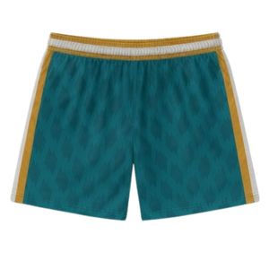 Pantalones Cortos de Lacrosse Unisex en Verde Azulado y Dorado, de Poliéster, Ajuste Atlético, Uniforme Deportivo, Ropa Ligera para Entrenamiento en Equipo - Product Image 2