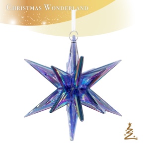 Populaire Noël Nouvel An Décoration Transparent Galaxy Bleu Irrid Plaqué Acrylique 3D Spiky Starburst Étoile Ornement - Product Image 2