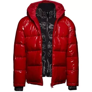 Men's Oversize High <b>Collar</b> Fluffy Down <b>Jackets</b> Custom Winter Bomber Puffer <b>Jacket</b> for Men - Product Image 6