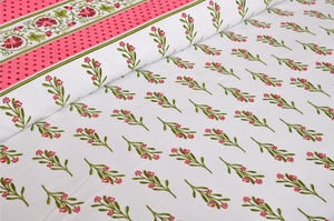 Sábana Plana de Algodón Estampada Clásica, 400 Hilos, Transpirable para Todas las Estaciones, Diseño de Plantas, Ropa de Cama para Adultos, Uso Doméstico - Product Image 3