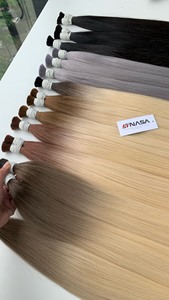 Prix de gros Extensions de cheveux en vrac Cheveux humains vierges vietnamiens Double Noyau 100 grammes Toutes les couleurs 18 pouces - Product Image 6