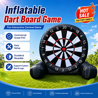 Jeu de fléchettes géant gonflable de football en tissu Oxford avec balles collantes pour fêtes de jardin, carnavals et divertissements en plein air