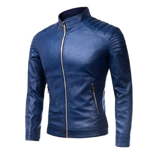 High Quality Stylish Waterproof Eco-Friendly <b>Leather</b> <b>Jacket</b> Men OEM Wholesale Comfortable Stand Collar <b>Winter</b> Casual - Product Image 1