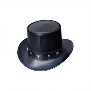 หมวกคาวบอยหนังแท้ 100% สีดำ แฟชั่นลำลอง เครื่องประดับศีรษะสำหรับทุกเพศ  หมวกแบรนด์หรูสั่งทำพิเศษสำหรับนักขี่ม้าและชายหาด - Product Image 3