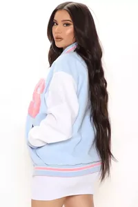 Chaqueta Varsity de Invierno para Mujer, de Alta Calidad, con Logotipo Bordado, Color Negro, Estilo Dream Team, Manga Larga, Corte Corto, Tendencia, Color Personalizado, Cálida - Product Image 2