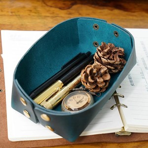 Smooth Nappa Genuine Leather <b>Tray</b> Premium Soft Touch Desktop Catchall Box Bulk Supplier Real Leather <b>Tray</b> GLTY-0106 - Product Image 3