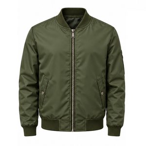 Fabricante de Chaquetas Bomber para Hombre, Venta al por Mayor, Personalización OEM/ODM, Marca Privada, Uniforme para Equipos Universitarios, Puños con Ribetes, Bolsillos con Broches, Pedidos al por Mayor - Product Image 1