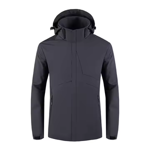Chaqueta Deportiva Reversible Impermeable para Hombre con Capucha y Cuello Alto, Recubierta de PU, Poliéster, Corte Regular, para Invierno y Actividades al Aire Libre, con Logotipo Frontal - Product Image 6