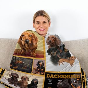 Coperta in pile per teckel, morbida, accogliente, calda e soffice, con disegno a cartone animato, per uso domestico, per gli amanti dei teckel - Product Image 6