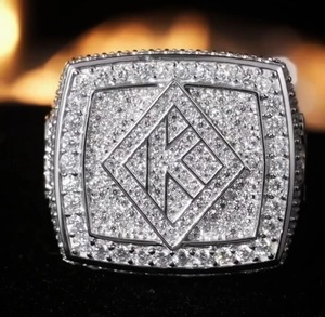 Iced Moissanite Men's Engagement <b>Ring</b> Hip Hop Letter Design 925 Sterling <b>Silver</b> Pave Setting Rhodium Plated <b>Statement</b> <b>Ring</b> - Product Image 1