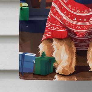 Grand Norfolk Terrier Noël Maison Drapeau Porche Manches Poteau Décoratif Cour Bannière Oeuvre Multicolore Polyester Tenture Murale - Product Image 4