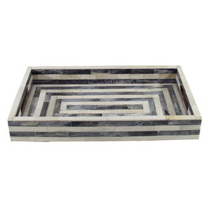 Juego de bandejas de madera y MOP para servir dulces y dátiles, de dos tamaños diferentes, para servir dátiles y chocolates, al por mayor - Product Image 1