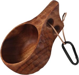 Taza Kuksa de Madera Natural, Taza Tallada a Mano de Bajo Costo para Café, Té, Viajes al Aire Libre y Uso en Campamentos - Product Image 4