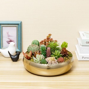 Bol décoratif rond doré, idéal pour l'affichage d'œufs décoratifs, les arrangements floraux flottants, la décoration d'événements et de fêtes, en provenance d'Inde. - Product Image 5