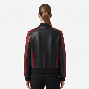 Women's <b>Leather</b> Bomber <b>Jacket</b> Manufacturer Ladies <b>Long</b> Sleeve <b>Leather</b> Bomber <b>Jacket</b> Female <b>Leather</b> Zipper Bomber <b>Jackets</b> - Product Image 2