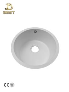 Évier de cuisine moderne à cuve unique noir, fabriqué au Vietnam, design contemporain, surface brossée, garantie 5 ans, en granit composite, avec drain et robinet - Product Image 6