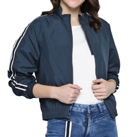 Veste bomber élégante pour femmes de qualité supérieure, fermeture éclair, rembourrage en coton, coupe-vent, respirante, couleur unie, logo personnalisable