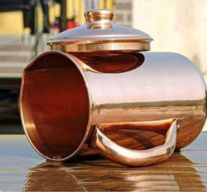 Ensemble de carafes en cuivre pour des concepts de table créatifs haut de gamme, service d'eau en métal avec verres, durable, réutilisable, pour cuisine et salle à manger - Product Image 3