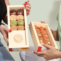 Emballage de boulangerie écologique personnalisé Emballage de biscuit de boulangerie de sushi gâteau pâtisserie boîte d'emballage en papier brownie avec sauce trempette