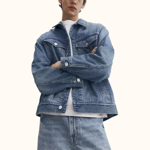 Wholesale Men's Plus Size Pocket jean <b>Jackets</b> Fashion Trendy Coat Loose Classic Washed Vintage Casual <b>Jacket</b> - Product Image 2