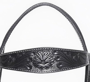 Western Knotted Bridle & Headstall <b>Rolled</b> Leather with Rawhide Cheek Pieces and Brow-Band Horse Products - Product Image 4