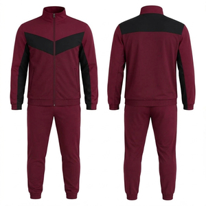 Conjunto Deportivo Unisex en Blanco y Negro con Bloques de Color, Cierre de Cremallera en Manga Larga, Transpirable, de Poliéster, Corte Regular para Otoño - Product Image 3