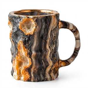 Mug à café en bois minéral coloré, style minimaliste, avec bouchon à vis, unisexe, cadeau de Noël, bois minéral naturel, vente en gros, nouveauté - Product Image 6