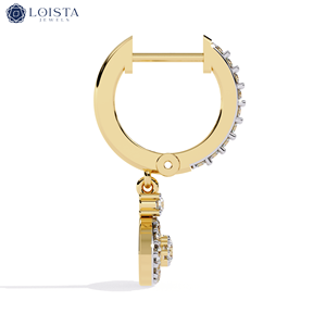 Pendientes de Aro con Diamantes Cultivados en Laboratorio, Joyería Fina Clásica de Lujo Loista Jewels, Diamantes CVD - Product Image 3