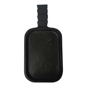 Poignée unique Vente en gros OEM ODM Plateau de service rectangulaire en bois de manguier en vrac Fabriqué à la main Pièce maîtresse décorative de vacances en noir blanc - Product Image 2