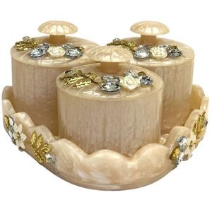 Luxury Handmade Resin <b>Jar</b> Set with Matching Tray 4 Piece Dry Fruit Snack <b>Spice</b> Storage Containers for Home Kitchen Decor - Product Image 1