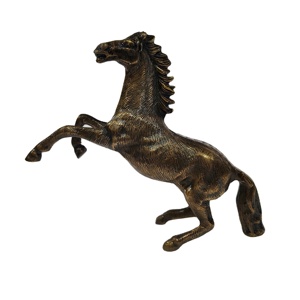 Sculpture de cheval en métal de style moderne avec statue de cheval en laiton antique avec base - Product Image 1